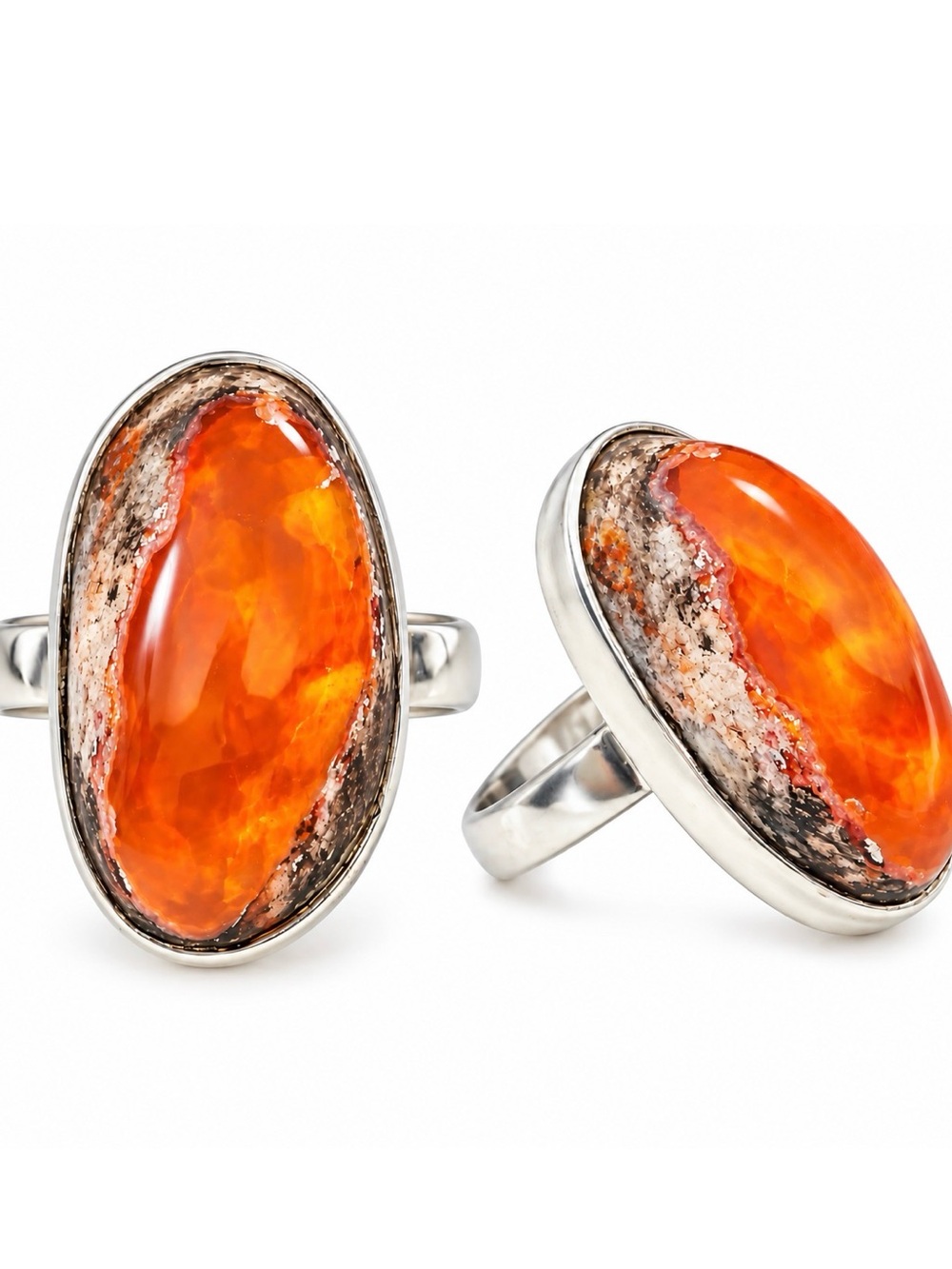 Size 6 Mexican Opal sterling silver ring